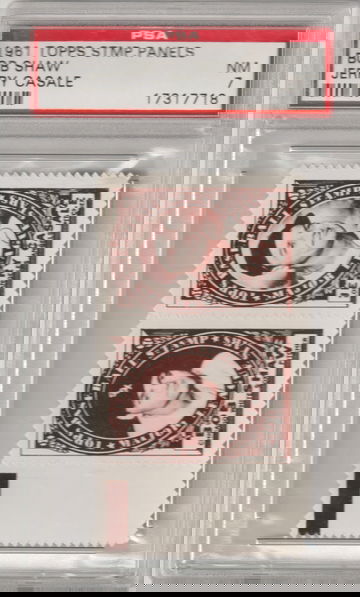 1961 Topps Stamp Panel with Tab Bob Shaw / Jerry Casale PSA 7 (Near Mint)