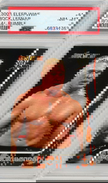 BROCK LESNAR 2002 Fleer WWF Royal Rumble Rc #4 PSA 8