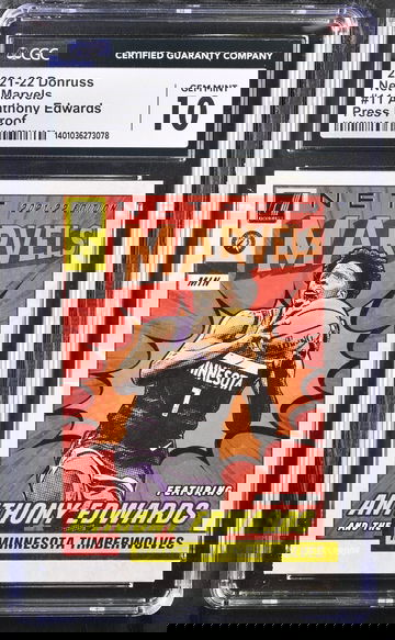 2021-22 DONRUSS ANTHONY EDWARDS DONRUSS NET MARVELS #11 CGC 10 BK.A2.17R