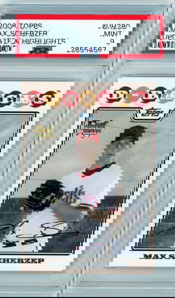 2008 Topps Updates & Highlights UH280 Max Scherzer PSA 9 MINT!