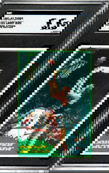 SGC 5.5 1981-82 TOPPS LARRY BIRD #101 SUPER ACTION