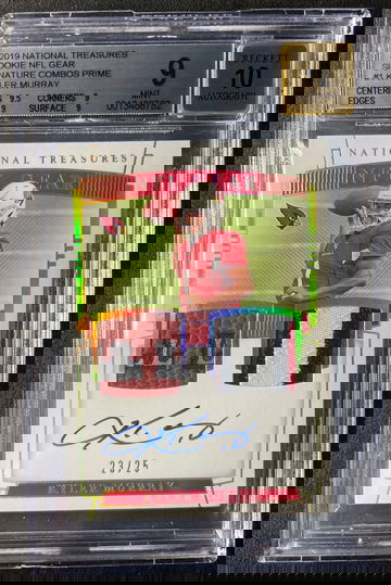 2019 National Treasures NFL Gear Kyler Murray RC Ball Patch /25 BGS 9 w/ 10 AUTO