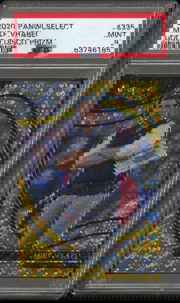 2020 Panini Select 335 - Mike Vrabel Gold Disco Prizm /10 PSA 9