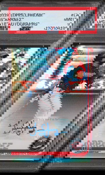 2019 Topps Chrome Update Autograph Refractor Luis Arraez #CUALA PSA 9