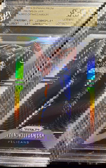 2019-20 zion williamson #248 silver prizm 9.5 gem mint plus mt + surface 10
