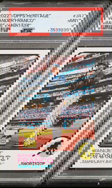 2022 Topps Heritage 347 Wander Franco RC Image Variation PSA 9