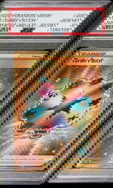 2020 Pokemon Darkness Ablaze Secret Turbo Patch #200 PSA 10