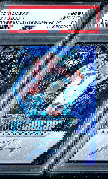 Josh Giddey 2023 Panini Mosaic Fast Break Autographs Blue #FBGID PSA 10 Auto