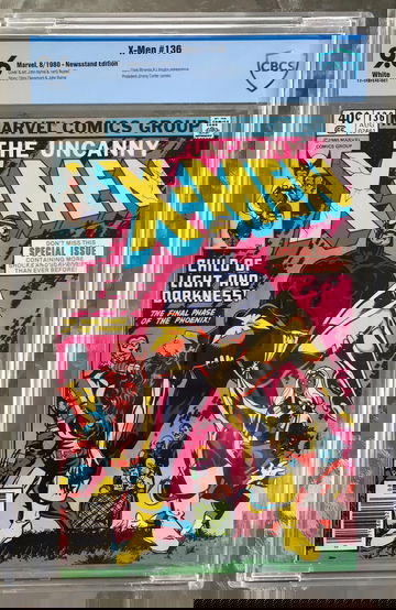 X-Men #136 (1980) CBCS 9.6 -- White pages! Newsstand Edition; Claremont/Byrne