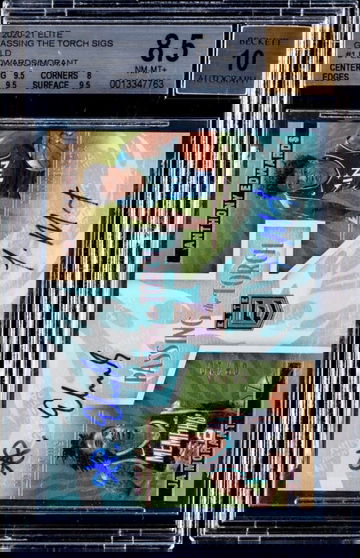 2020 Anthony Edwards Ja Morant Donruss Elite Passing The Torch Gold Rookie Auto 6/10 BGS 8.5 Dual Autograph RC SP