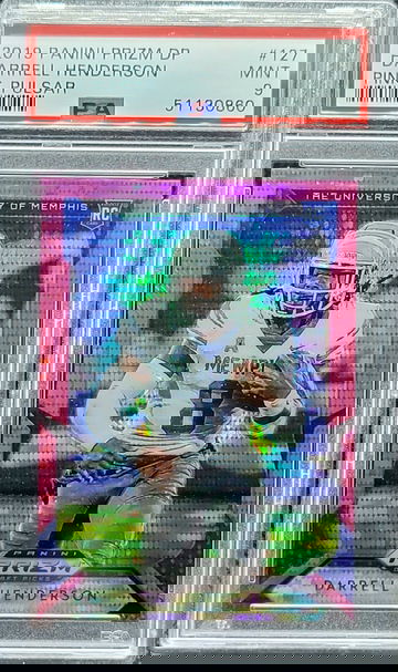 2019 Prizm Draft Picks Pink Pulsar #127 Darrell Henderson Memphis Tigers Los Angeles Rams PSA 9