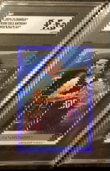 Cole Anthony Donruss Choice Blue Mojo Rated Rookie Auto RC 7/49 SGC 9.5