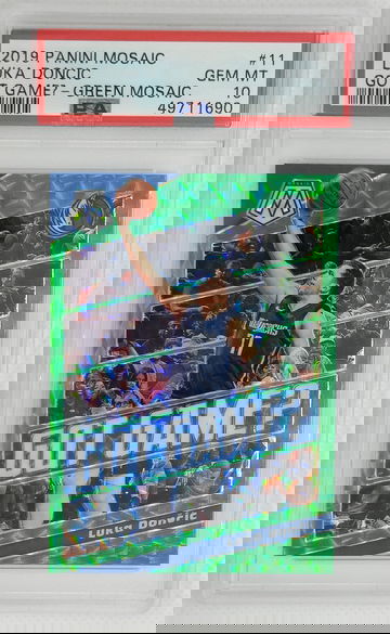 LUKA DONCIC 2019 Panini Mosaic Got Game ? Green Mosaic #11 Mavs - PSA 10 GEM MINT