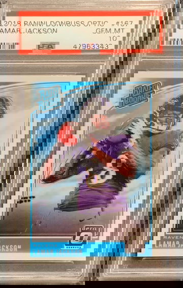 2018 Panini Optic Lamar Jackson Rookie RC PSA 10 Gem Mint