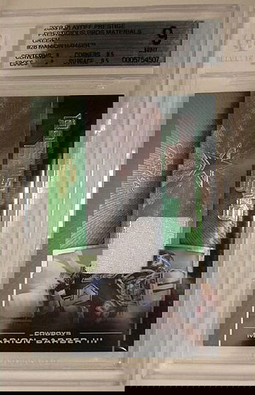 2008 Playoff Prestige Prestigious Pros Materials Green #28 Marion Barber 001/100 BGS 9 MINT