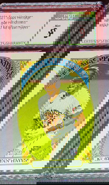 2021 Topps Heritage #NAP17 Ke'Bryan Hayes RC CSG Mint 9