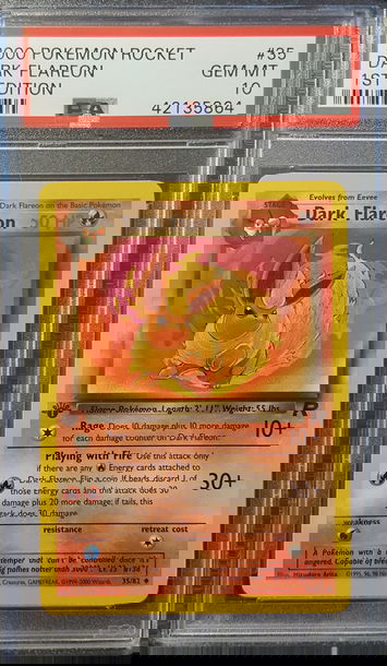 Pokemon 1st Edition Dark Flareon PSA 10