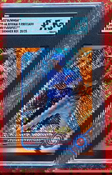 2022 Bowman Chrome Prospects Reginald Preciado Orange Shimmer Refractor /25 Cubs