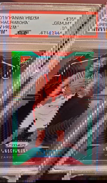 Rui Hachimura 2019 Panini Prizm Green Refractor Rookie RC PSA 10 255