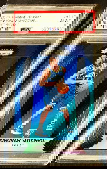 Donovan Mitchell 2017 Prizm Blue #/199 PSA 9