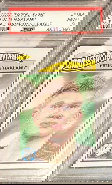 2020 Topps Living UEFA Champions League Erling Haaland Rc #154 PSA 9