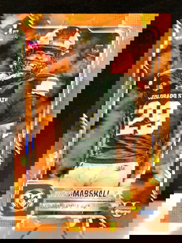 2025 Bowman Chrome U  Justin Marshall  1st Bowman  Orange Sapphire  /25  Colorado St