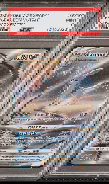 2023 POKEMON SWSH CROWN ZENITH FA/GLACEON VSTAR #GG40 PSA 9