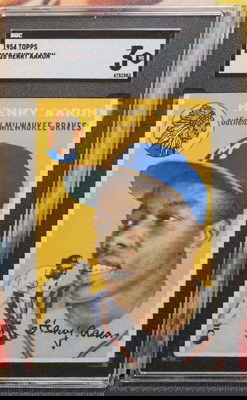 HANK AARON 1954 Topps Baseball #128 RC ROOKIE CARD SGC 3 VG *STUNNER* MILWAUKEE BRAVES HOF