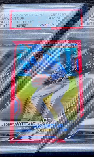 2021 Bowman Chrome Bobby Witt Jr. TRUE Red Refractor 3/5 PSA 10 GEM MINT POP 2🔥