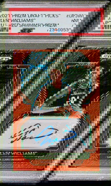 2022 Panini Prizm Draft Picks Jalen Williams Red Shimmer Auto 4/9 OKC PSA 7 NM
