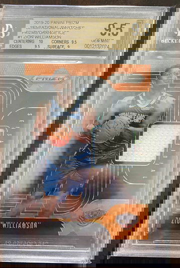Zion Williamson Prizm Orange Ice BGS 10 Centering Gem Mint 9.5