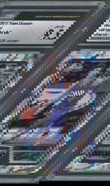 2020-21 Chronicles Threads LaMelo Ball RC #84 Fanatics Green Ice - CSG 9.5