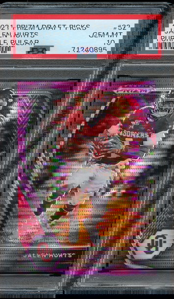 2021 Prizm Draft Picks Jalen Hurts Purple Pulsar 23/25 PSA 10 Gem Mint 