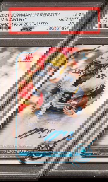 2021 Bowman University Chrome Prospect Autographs JJ Mccarthy #BCPA-JM PSA 10