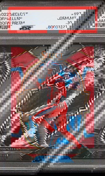 2022 Select Prizm Maroon #97 Josh Allen serial # 129/149 PSA 10 pop 6