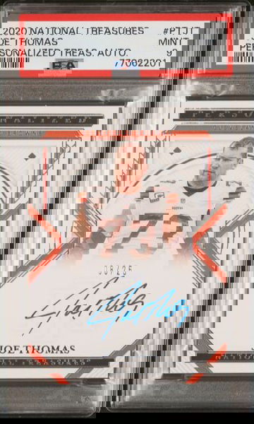 2020 Joe Thomas National Treasures on-card auto Personalized Treasures