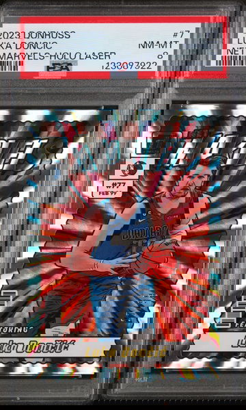 2023 Panini Donruss Net Marvels Holo Laser Luka Doncic #7 PSA 8