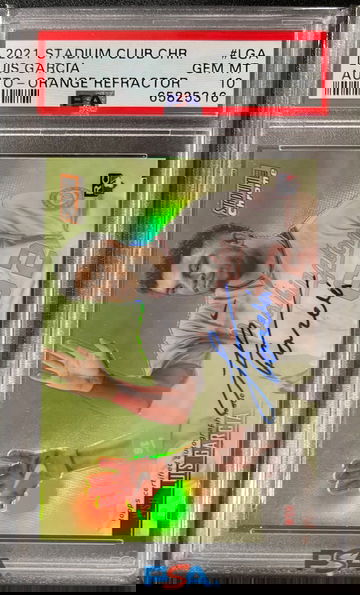 Luis Garcia 2021 Stadium Club Chrome Auto Orange Refractor PSA 10