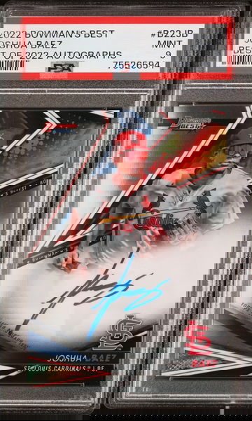 2022 BEST JOSHUA BAEZ BOWMAN'S OF 2022 AUTOGRAPHS #B22JB PSA 9 AUTO