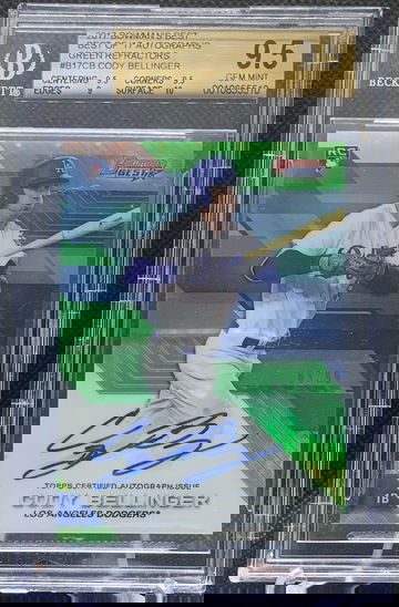2017 Bowman best Cody Bellinger Green auto /99 BGS 9.5 Auto 10
