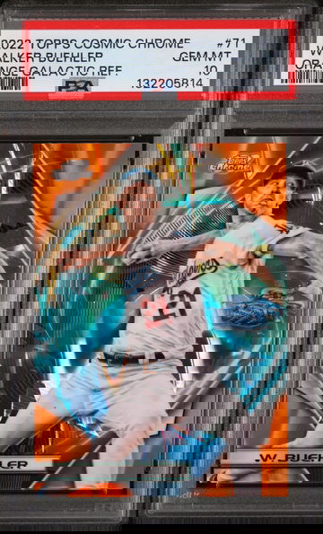 2022 Topps Cosmic Chrome Orange Galactic Refractor Walker Buehler #71 /25 PSA 10