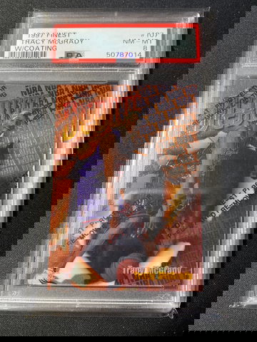 1997 Finest #107 Tracy McGrady w/ Coating PSA 8