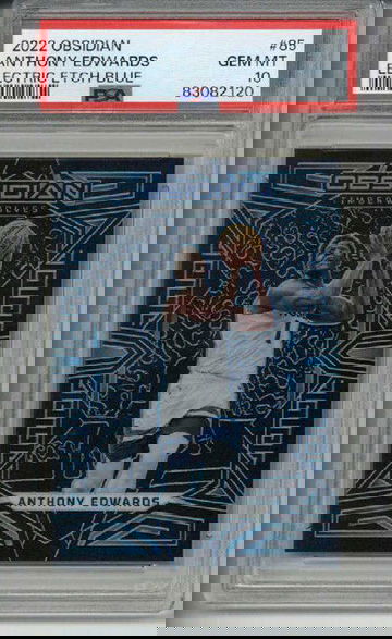 2022 PANINI OBSIDIAN ELECTRIC ETCH BLUE ANTHONY EDWARDS /30 PSA 10