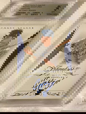 2016 Flawless Rookie Signatures Corey Seager /15 BGS 9/10