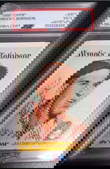 1958 Topps #307 Brooks Robinson PSA 3 Auto 10 