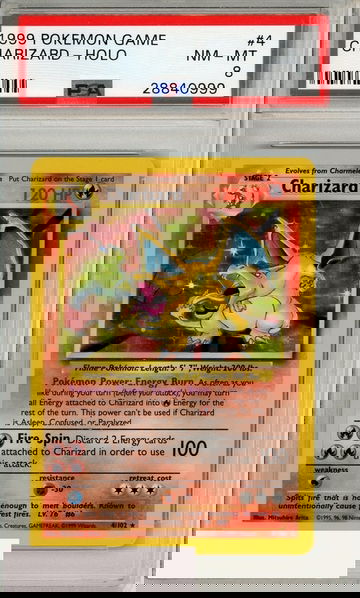1999 POKEMON GAME CHARIZARD-HOLO #4 PSA 8 NM-MT