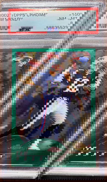 2002 Topps Chrome Tom Brady PSA 8 NM-MT  First Topps Chrome Card