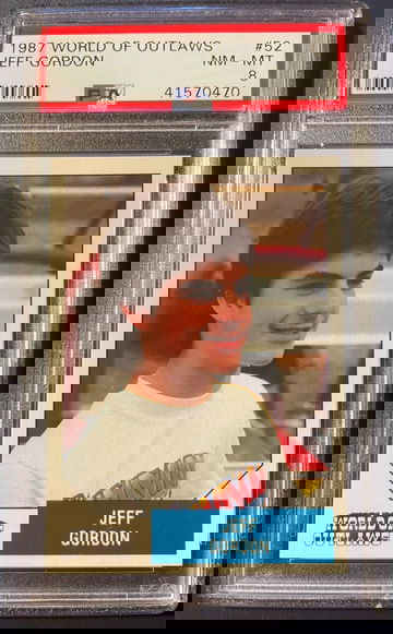 1987 World of Outlaws Jeff Gordon ROOKIE CARD #52 PSA 8 NM-MT