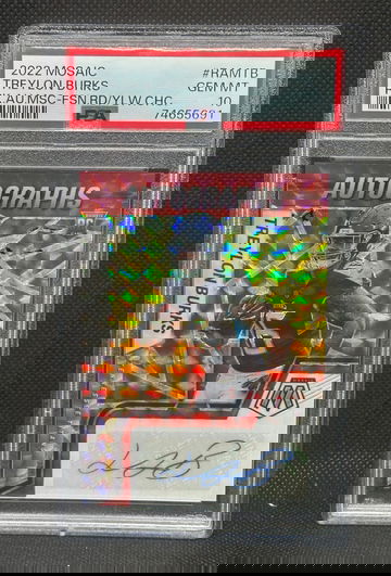 2022 Mosaic Treylon Burks Red Yellow Fusion Choice Rookie Auto PSA 10 Gem Mint 