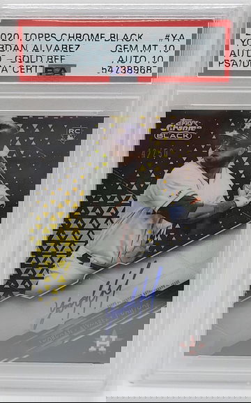 2020 Topps Chrome Black #YA Yordan Alvarez Gold Refractor Autograph GEM PSA 10 Auto 10 
